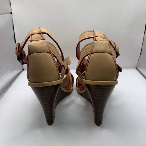 Coach Dawn Open Toe Leather Wedge Sandal size 7B - Picture 8 of 11
